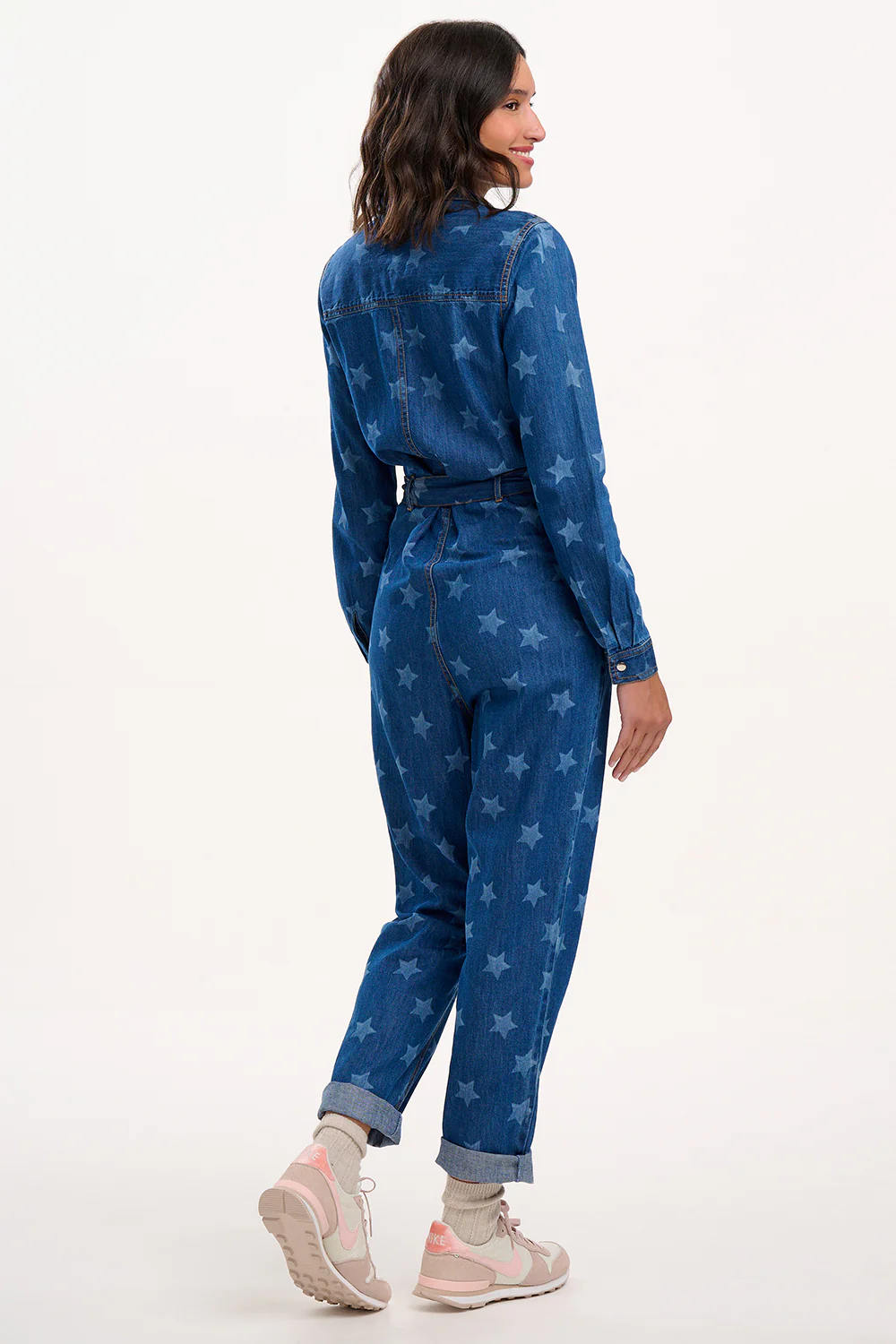 ANWEN Denim Boilersuit In All Stars Print - Image 4