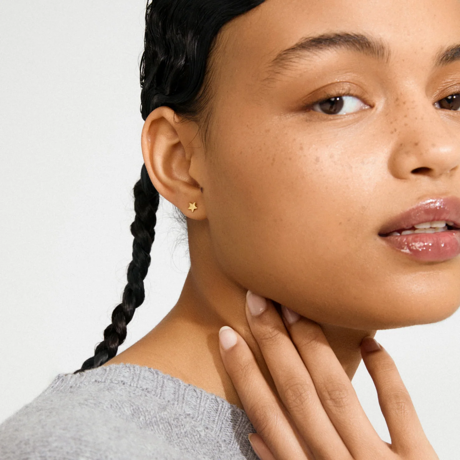 AVA Mini Star Stud Earrings in Gold - 2053 - Image 3