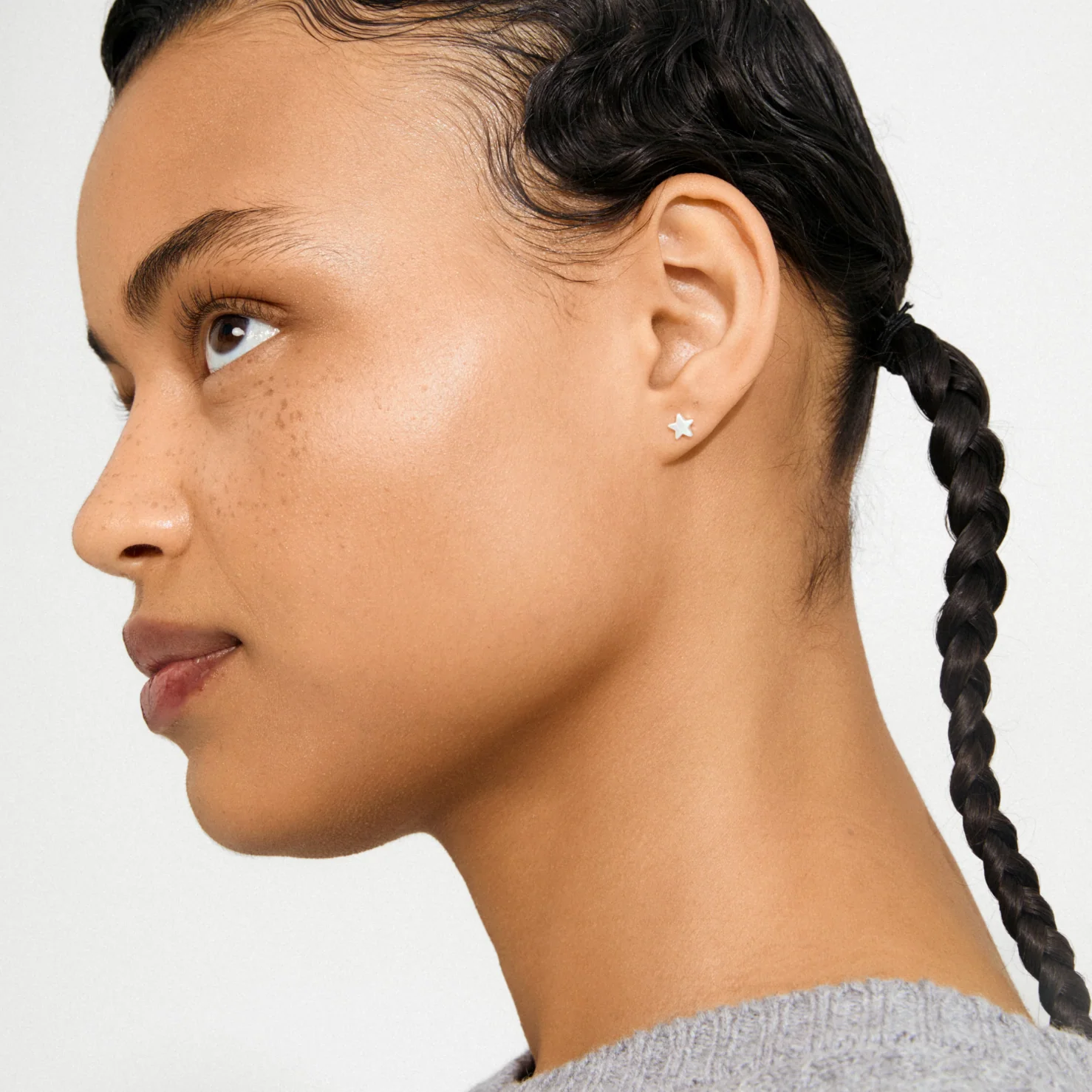 AVA Mini Star Stud Earrings in Silver - 6053 - Image 3