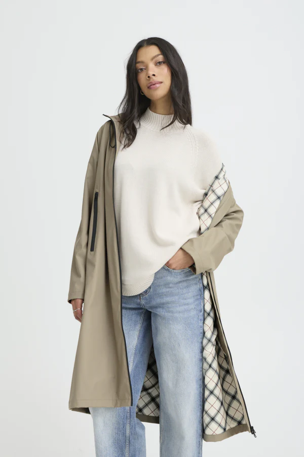 AVAN 6 Long Raincoat in Vetiver - Image 3