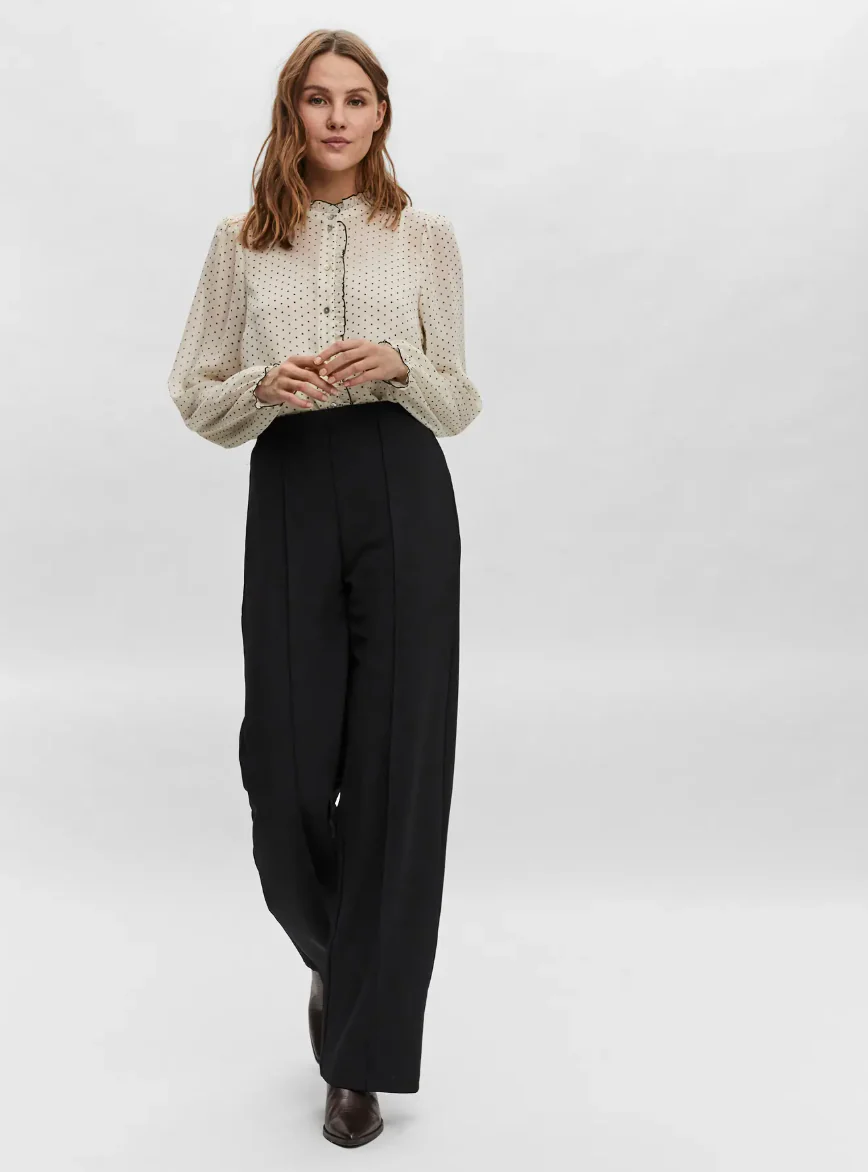 BECKY Pull On Trousers in Black - Image 5