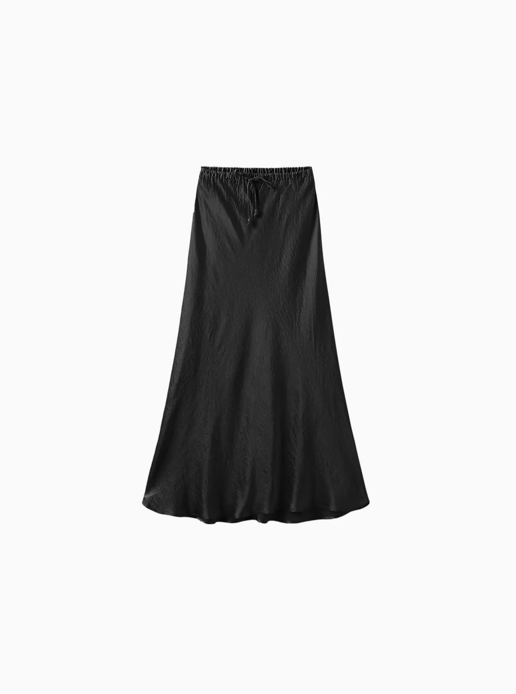 CAMILLE Silky Maxi Skirt in Black - Image 5