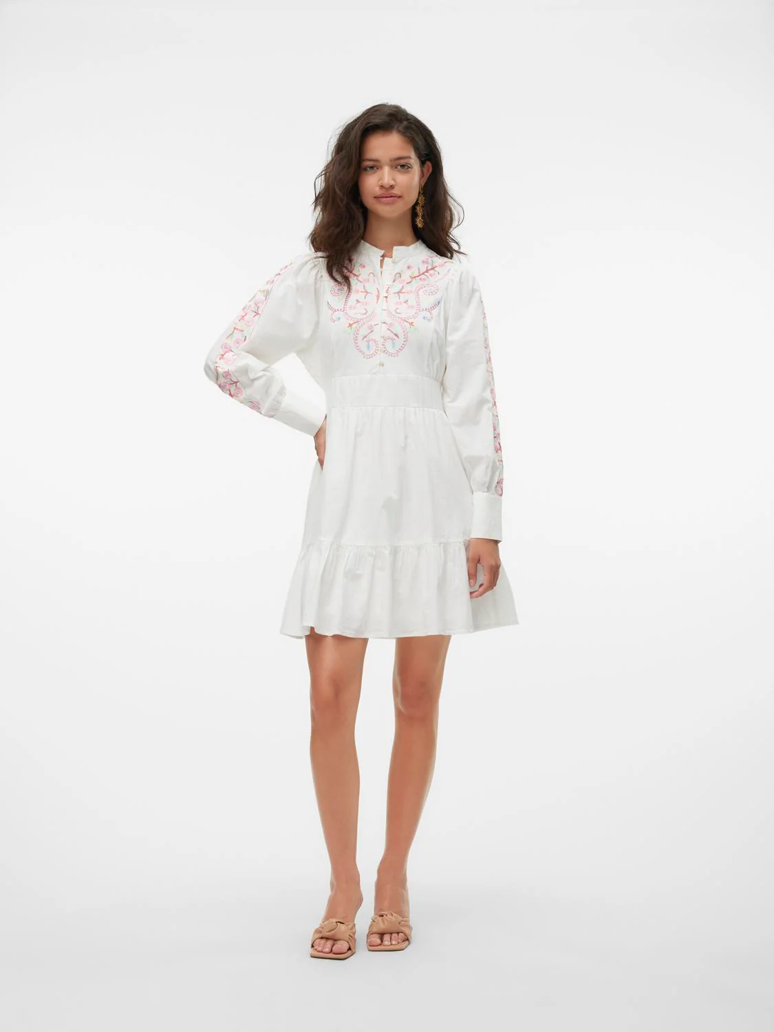 LILIA Boho Folk Embroidered Short Dress - Image 4