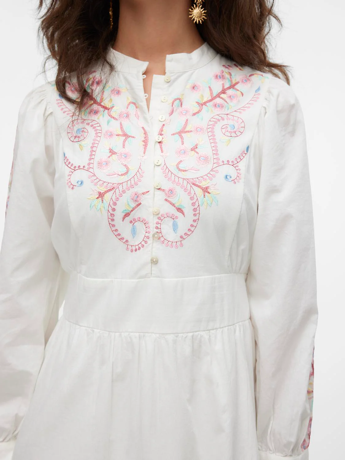LILIA Boho Folk Embroidered Short Dress - Image 7