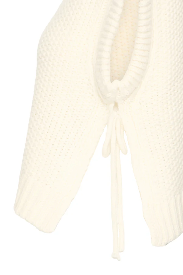 NITTA Sleeveless Knitted Slipover Gillet in Birch Cream - Image 5