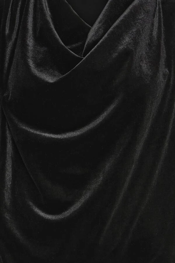 PERLINA Draping Velvet Blouse - 2 Colours Available - Image 3