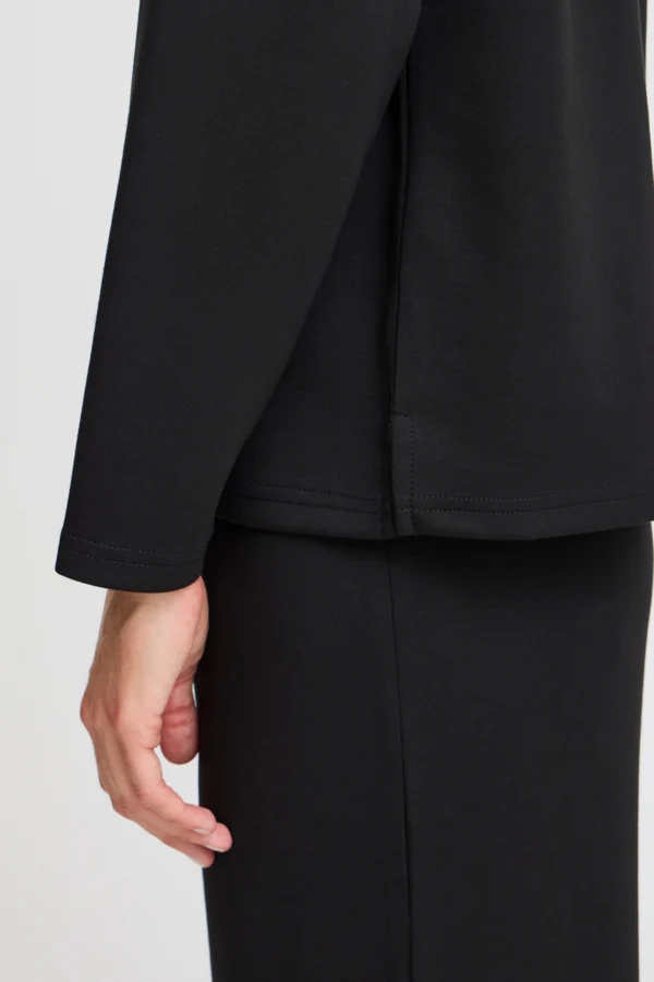 BANA T01 Long Sleeve Round Neck Soft Touch Sweatshirt in Black - Image 7