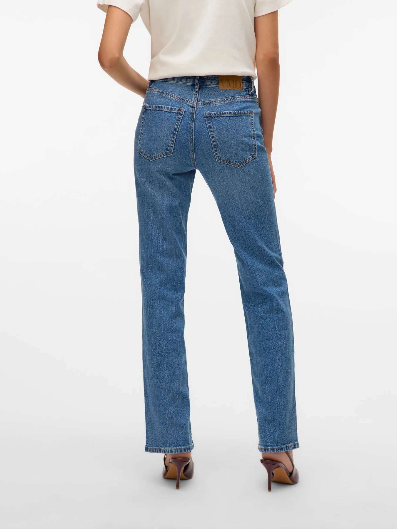 TESSA High Rise Straight Leg Jeans in Classic Mid Blue Denim - Image 5